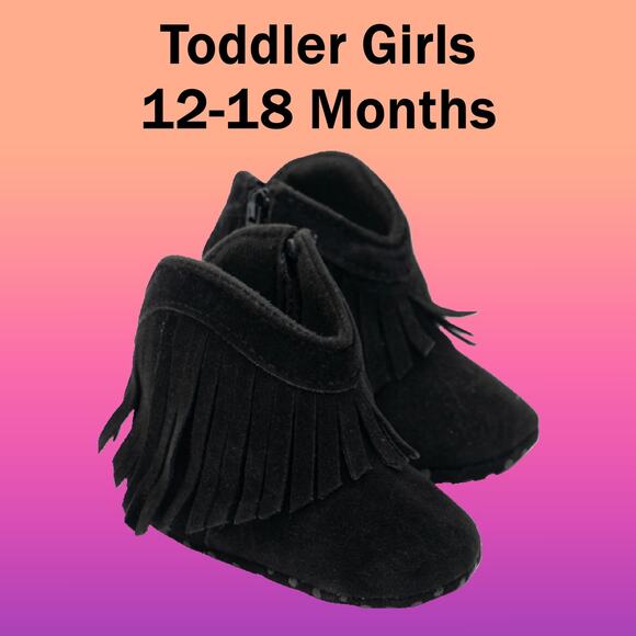 Infant Prewalker Size (12-18 Months) Fringe Style Zip Up Boots - Picture 1 of 8